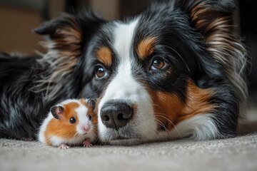 dog hamster napping together 889227 91721
